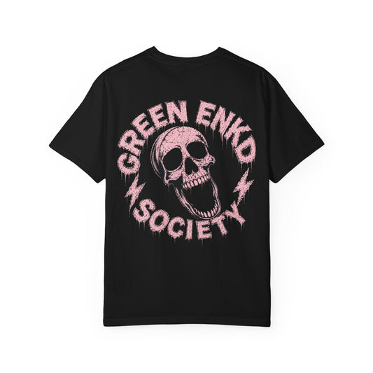 Flea Killa Skull Hoodie Graphic T-Shirt — Green Enkd Society Pink Skull Tee