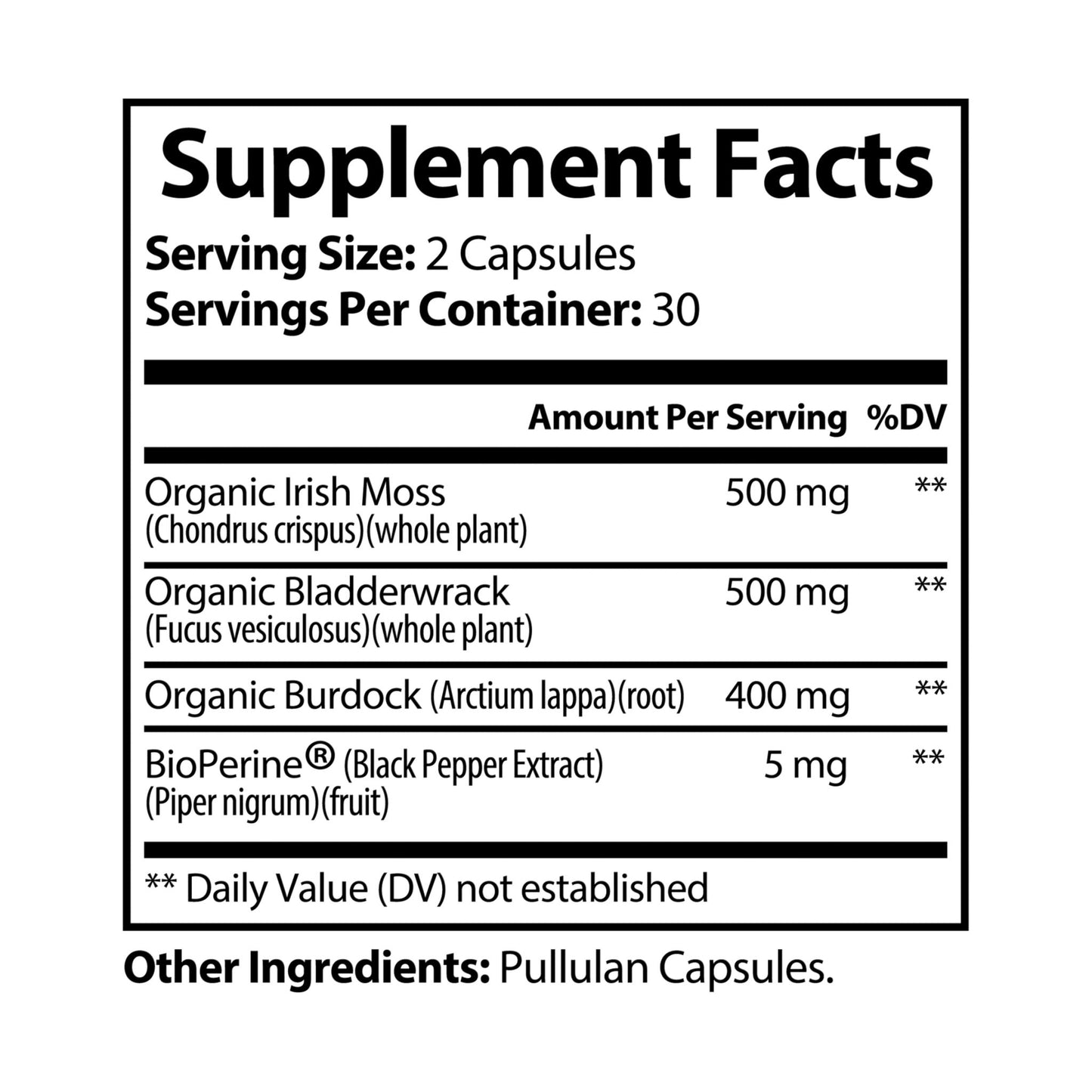Green Enkd Sea Moss Supplement (60 Capsules)