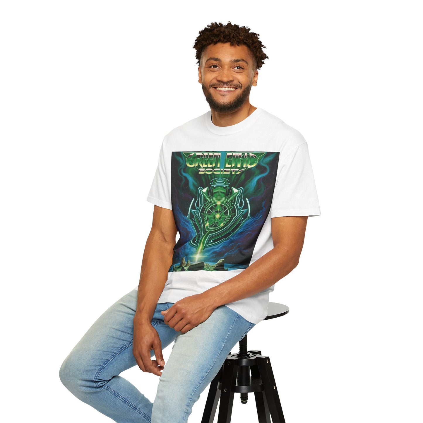 Mystical Enkd Graphic Tee, Unisex Garment-Dyed T-shirt for Music Lovers, Festivals, Gifts, Casual Wear, Edgy Fashion