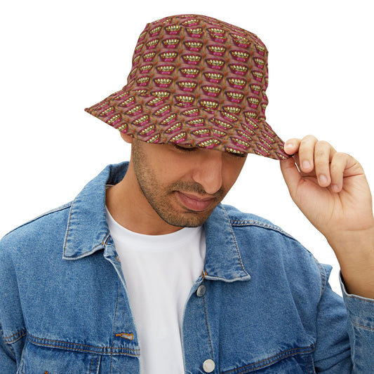 Golden teeth Bucket Hat, Trendy Summer Accessory, Unique Gift for Beach Lovers, Festival Fashion, Eye-Catching Outfit