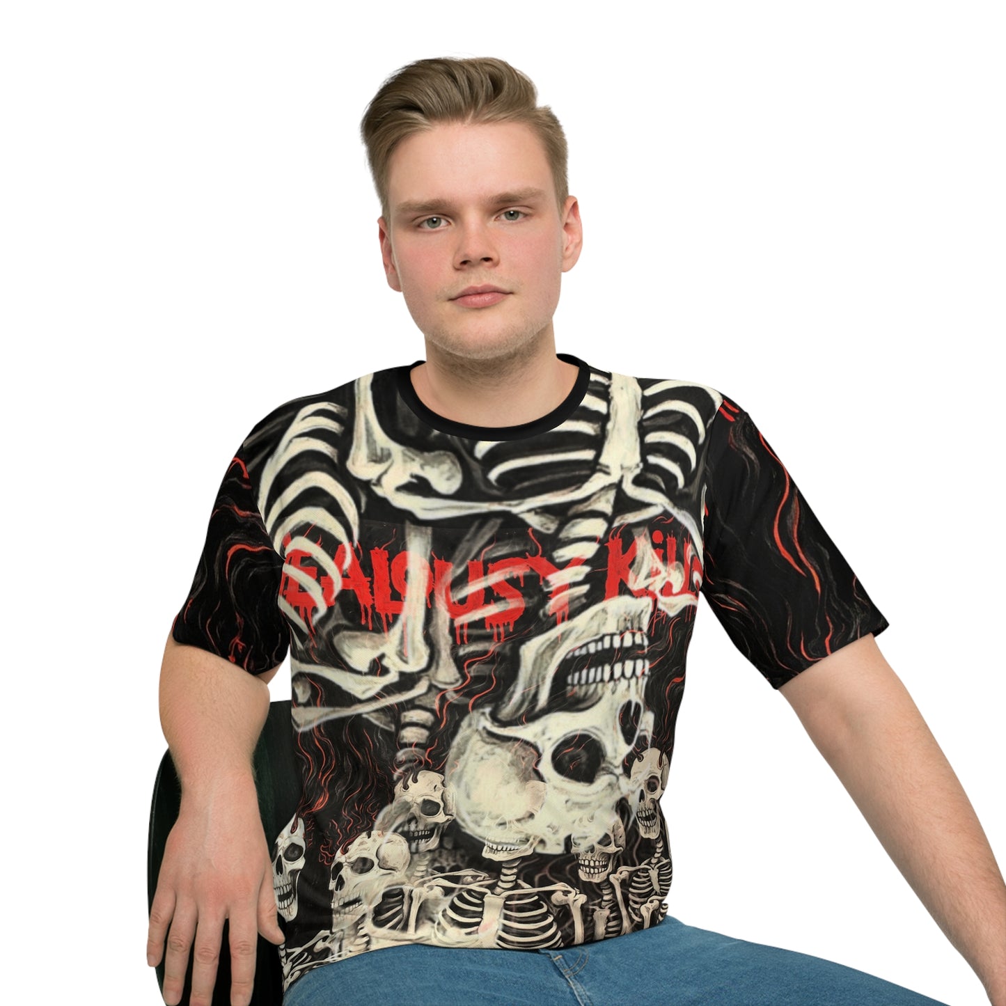 Loose T-shirt Skull's Jealousy Kills AOP Print