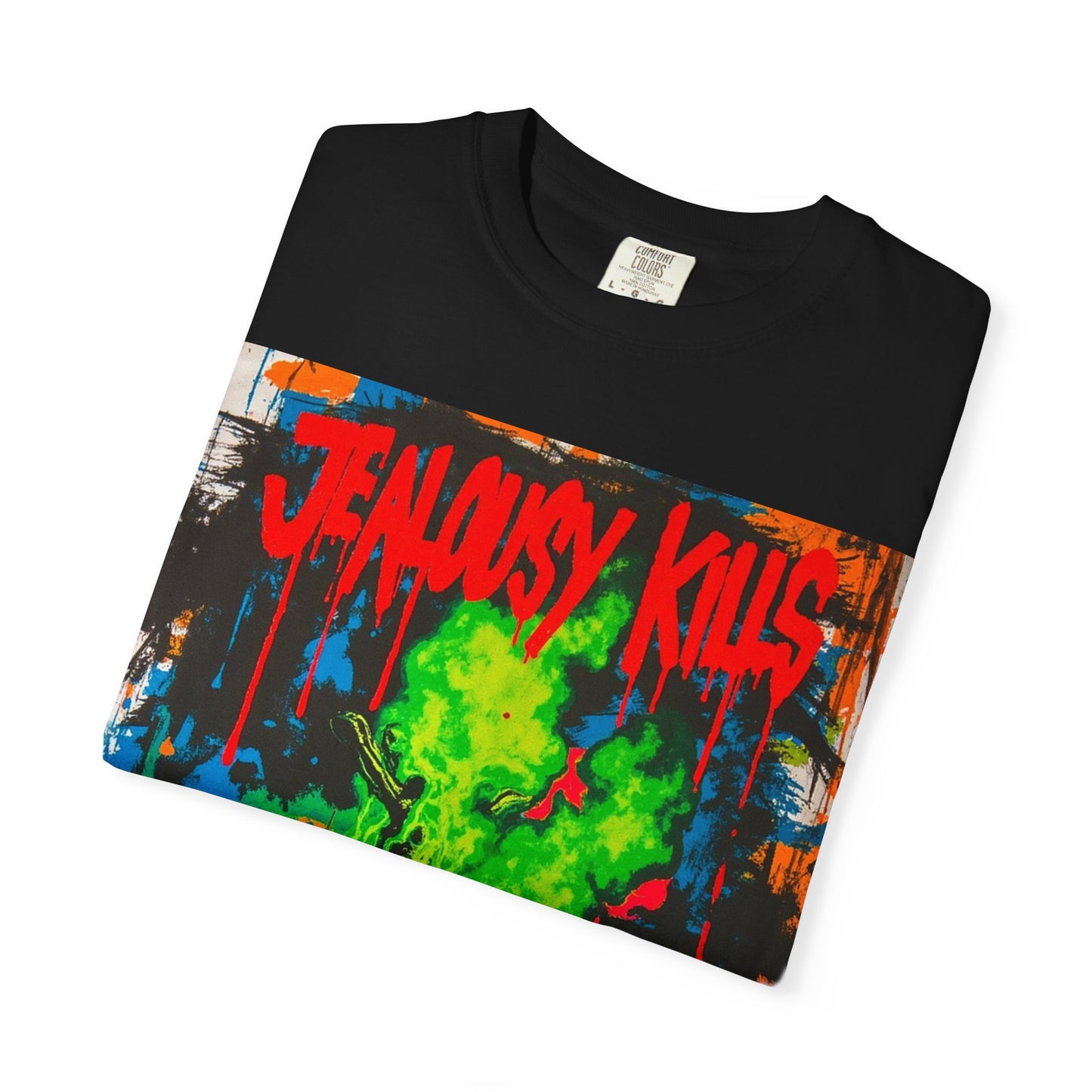 Gothic Graphic Tee, Jealousy Kills T-Shirt, Unisex Streetwear, Perfect for Music Festivals, Casual Outfits, Alternative Fashion