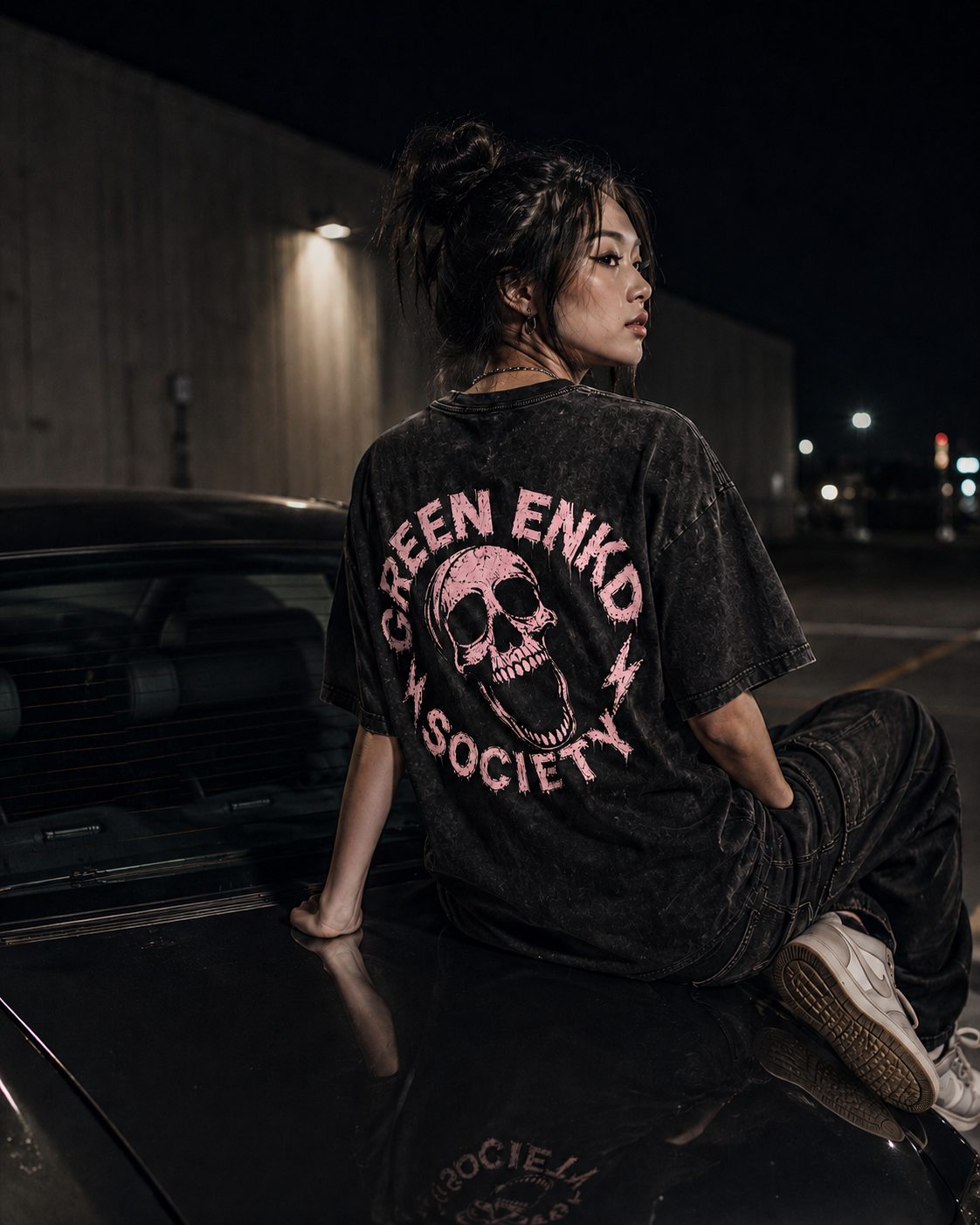 Green Enkd Society “Take It With Me” Skeleton Coffin Shirt