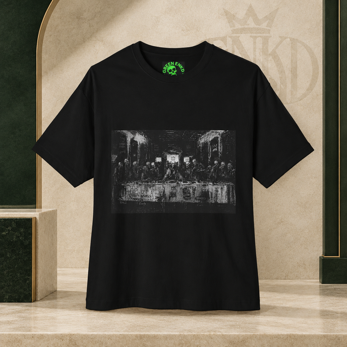 Last Supper Skull Tee โ Green ENKD Society editorial product image