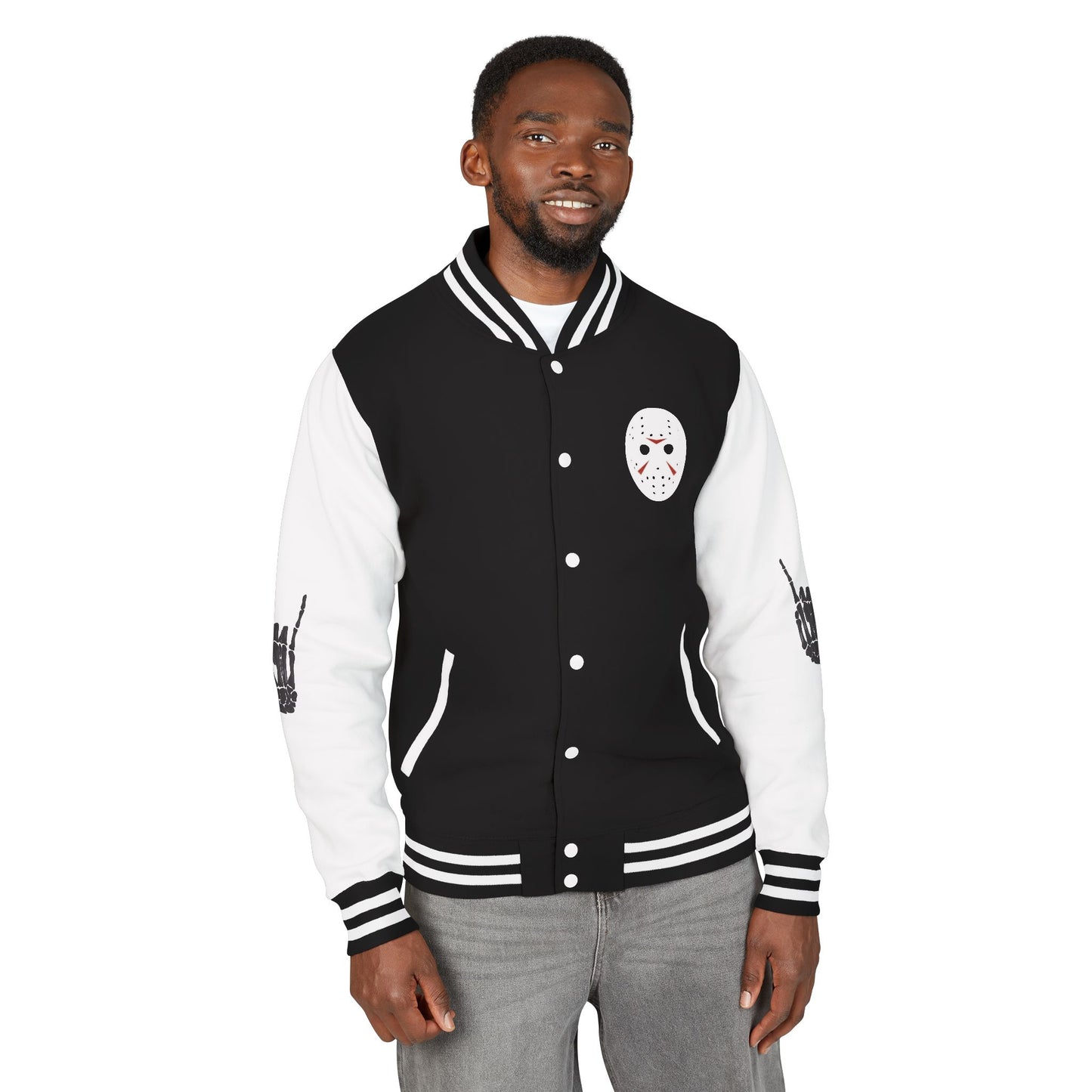 GES Letterman Jacket — Green Enkd Society Dripping Skull Varsity Jacket