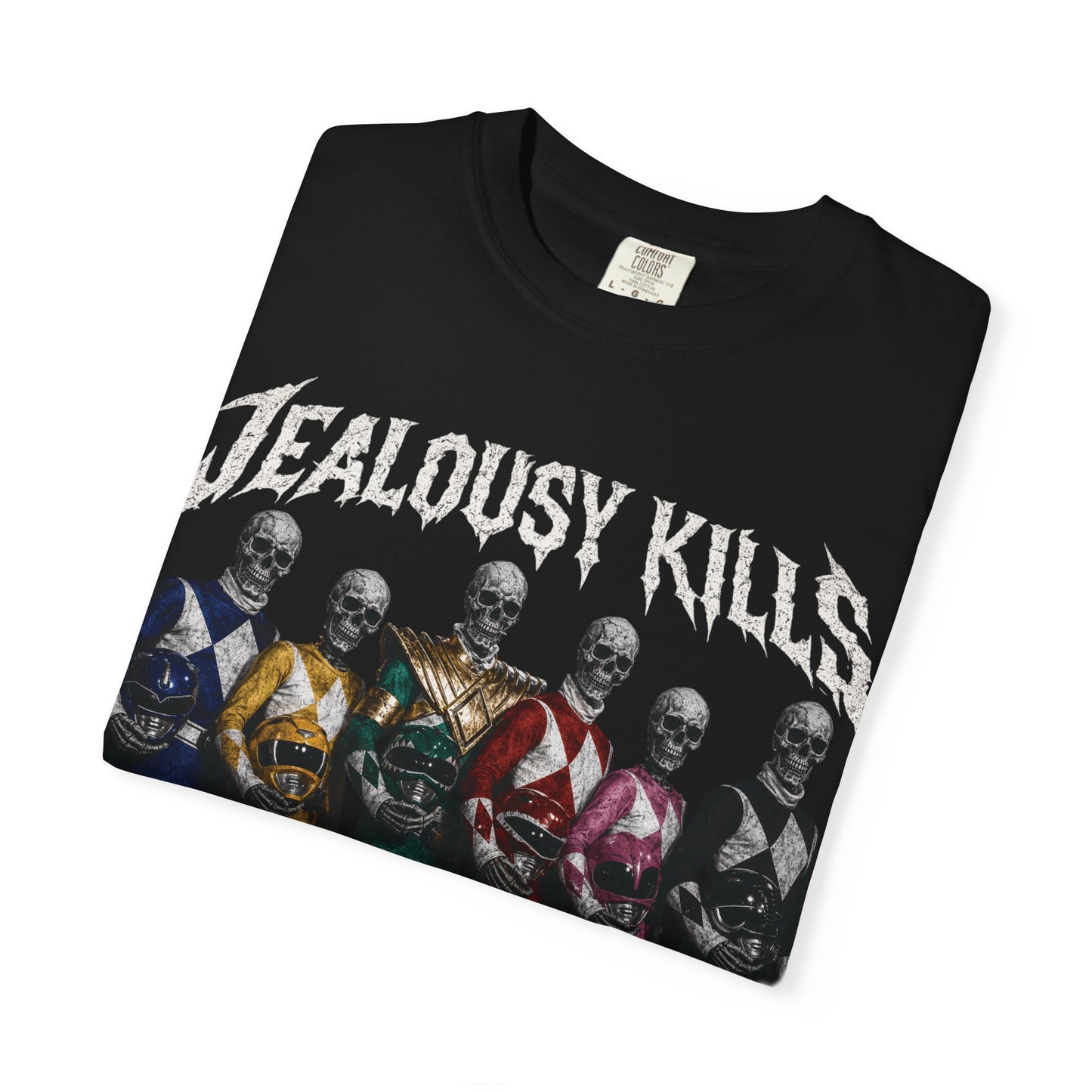 Jealousy Kills Green Enkd Band Skull T-Shirt