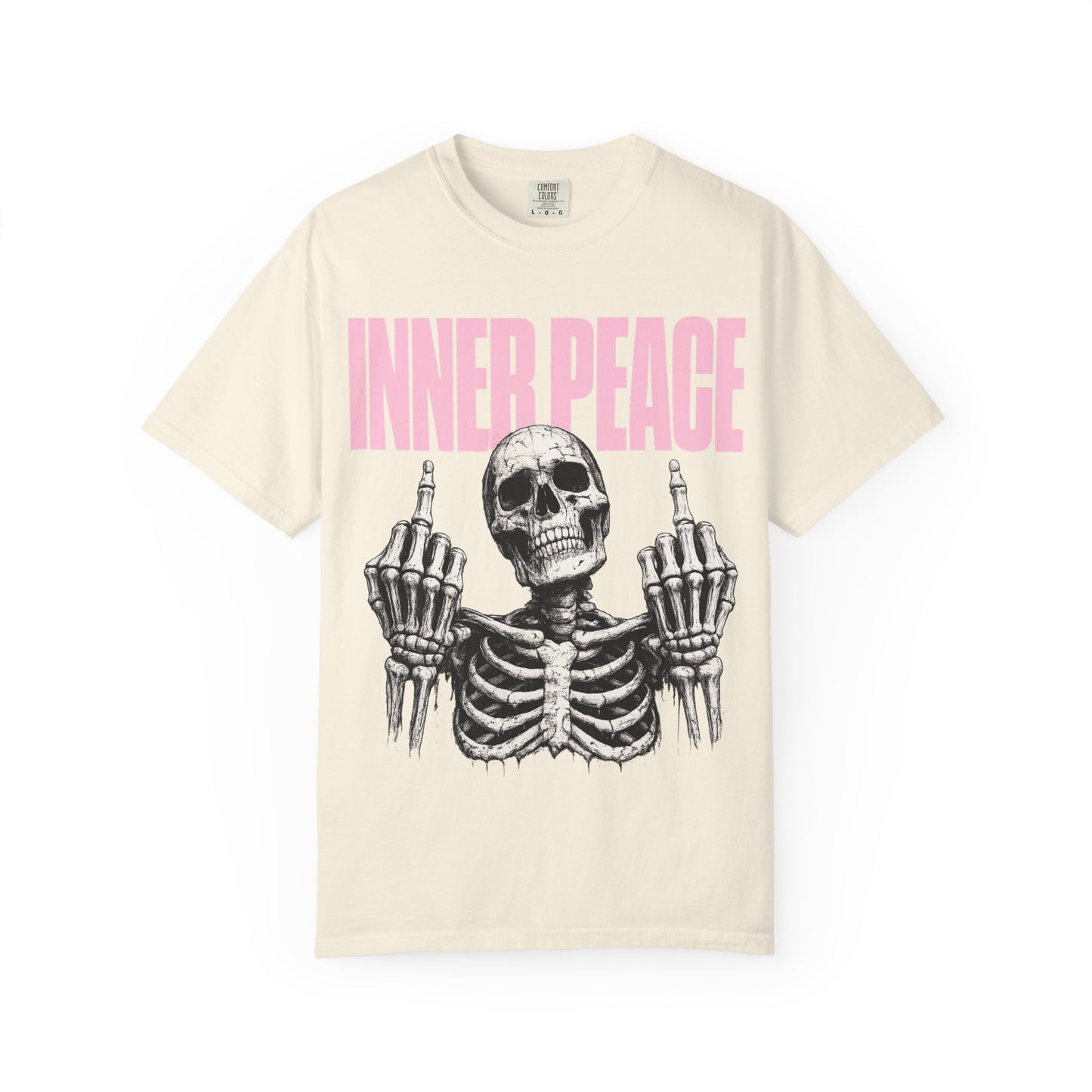 Inner Peace Skeleton T-Shirt — Pink Skull Graphic Tee