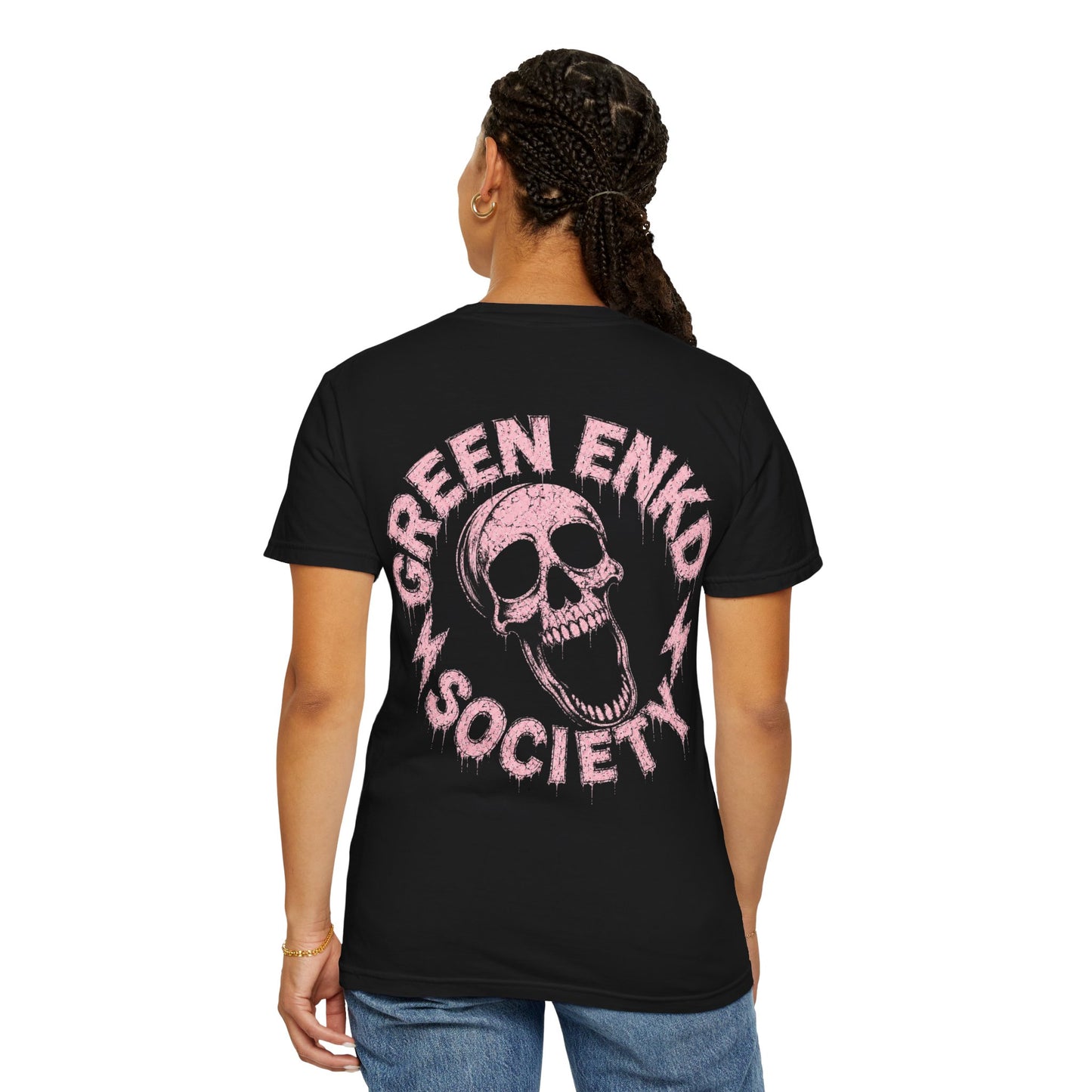 Inner Peace Skeleton T-Shirt — Pink Skull Graphic Tee