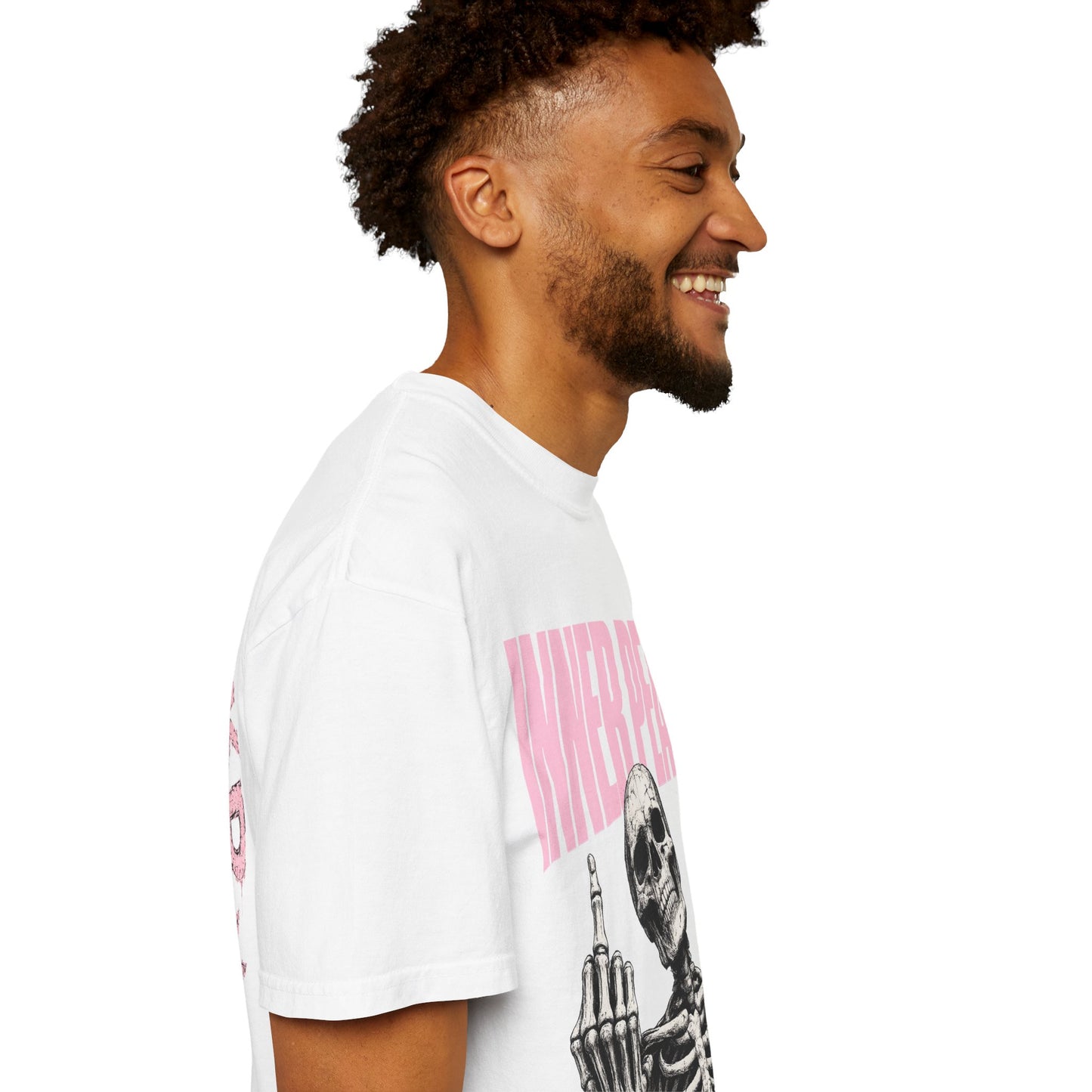 Inner Peace Skeleton T-Shirt — Pink Skull Graphic Tee