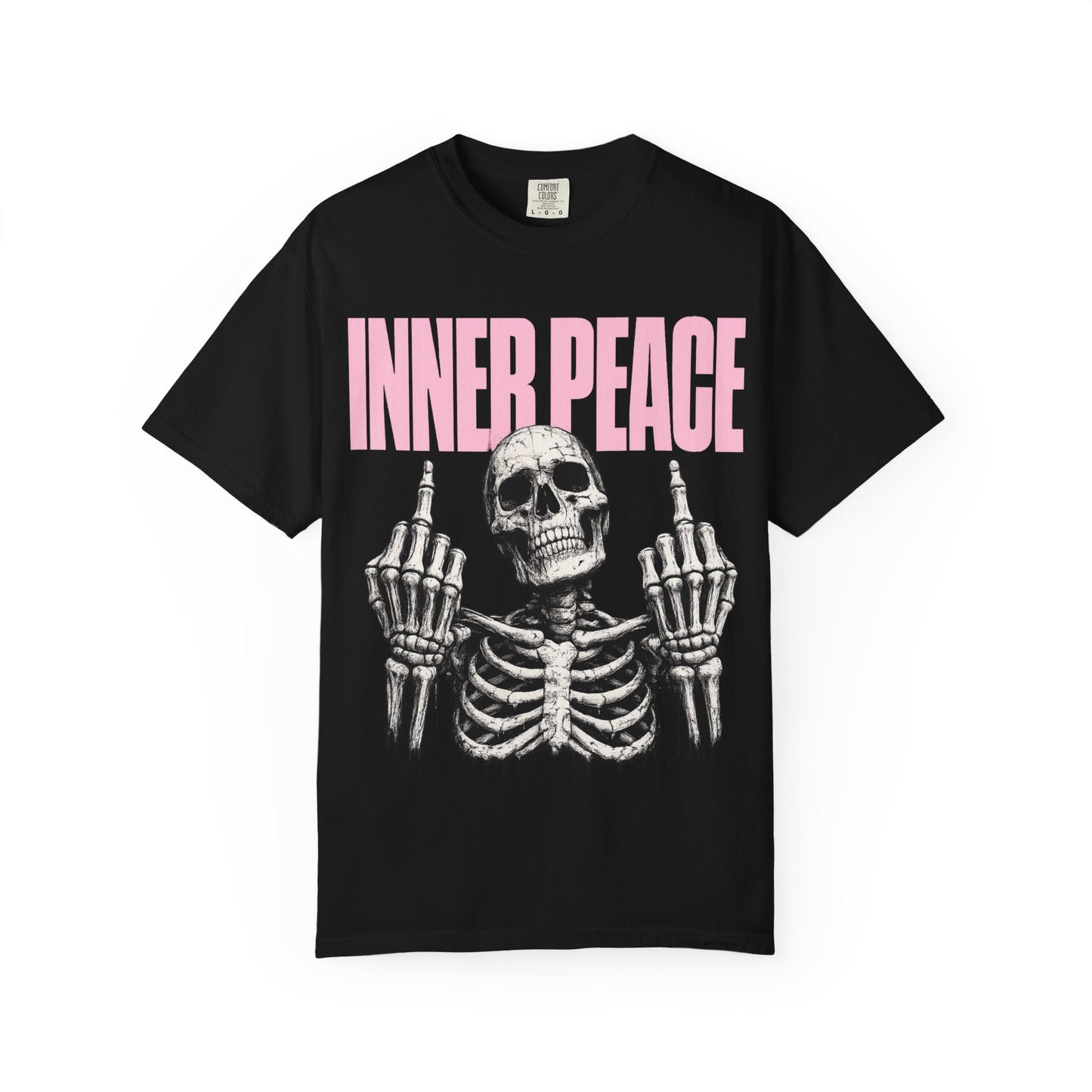 Inner Peace Skeleton T-Shirt — Pink Skull Graphic Tee