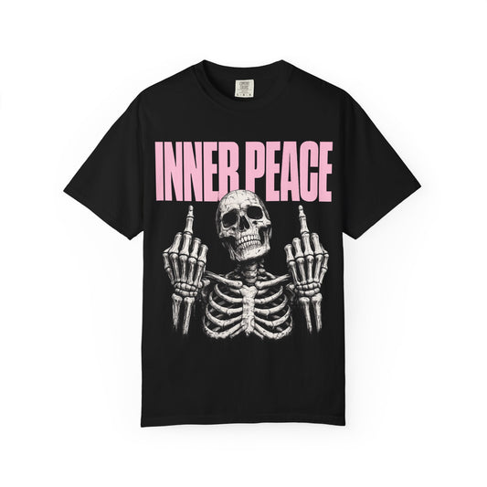 Inner Peace Skeleton T-Shirt — Pink Skull Graphic Tee