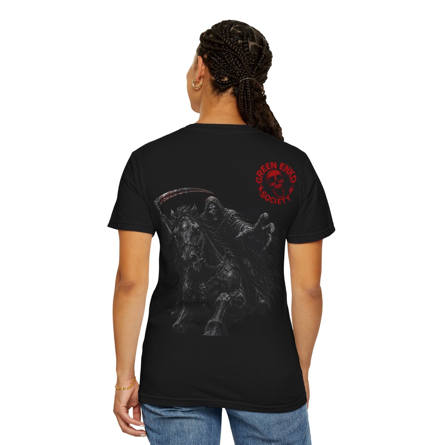 Death Around the Corner T-Shirt — Gothic Grim Reaper Graphic Tee