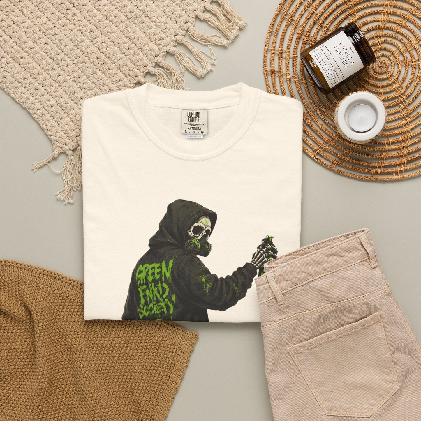 Green Enkd Society Graffiti T-Shirt