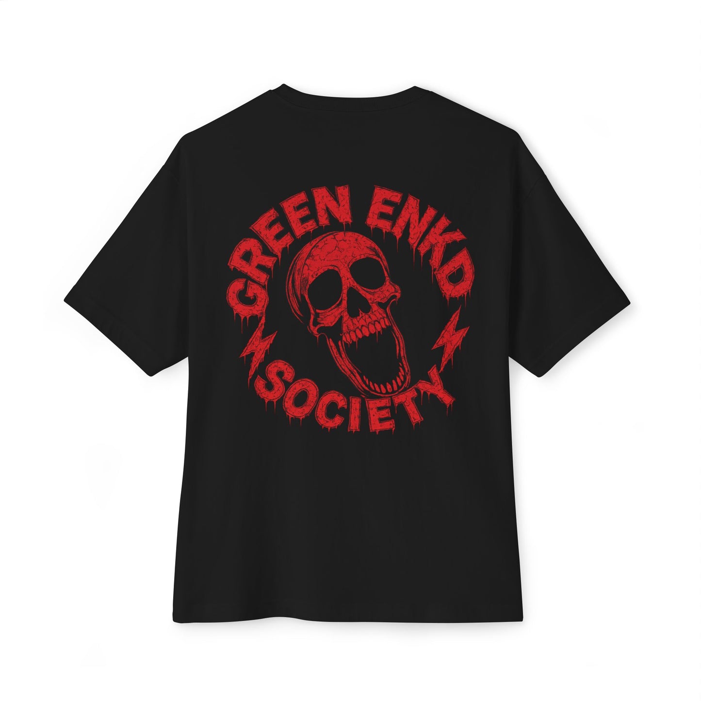 Jealousy Kills Tee See No Hear No Speak No— Gothic Skull Graphic Boxy T‑Shirt