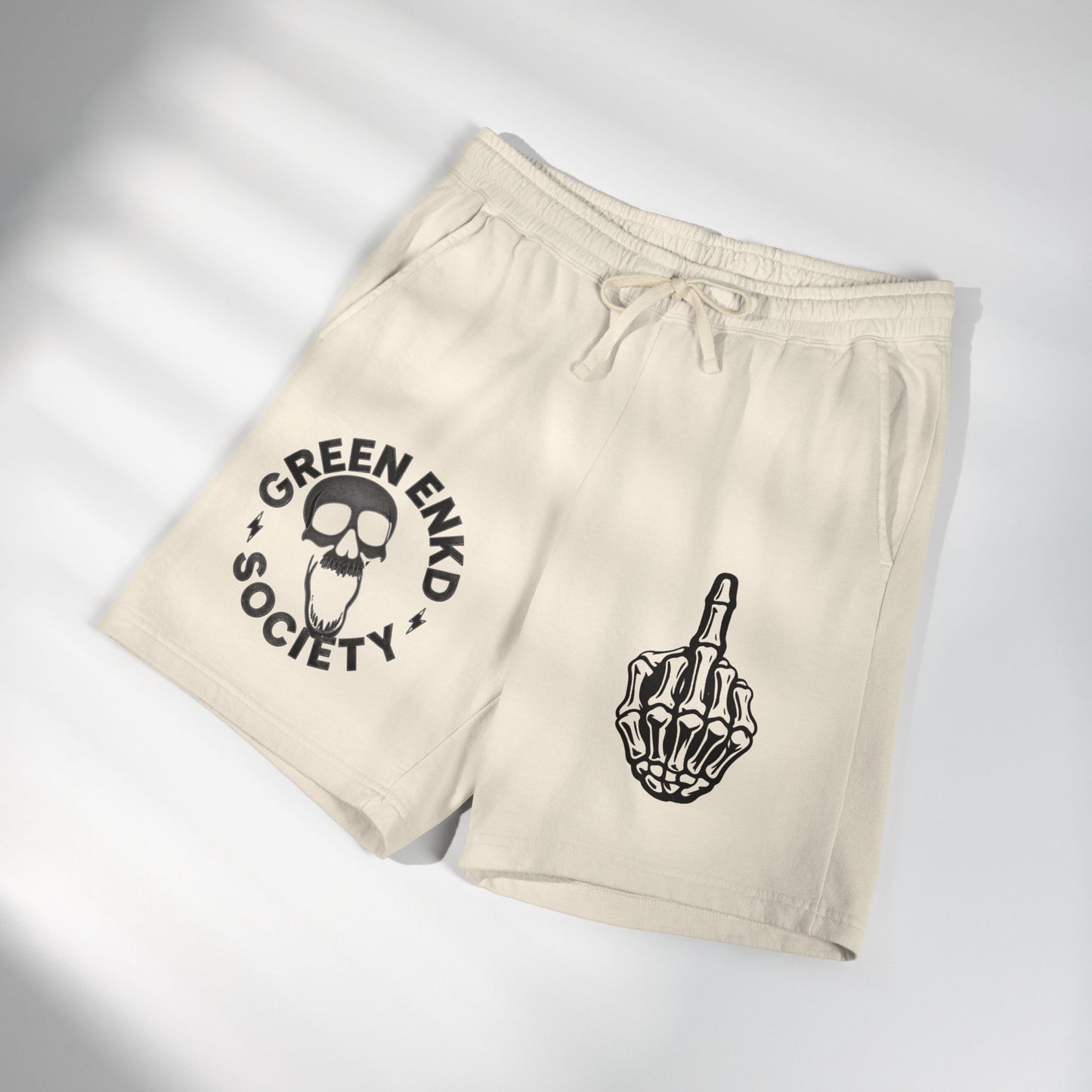 Fvck you GREEN ENKD FLEECE SHORTS