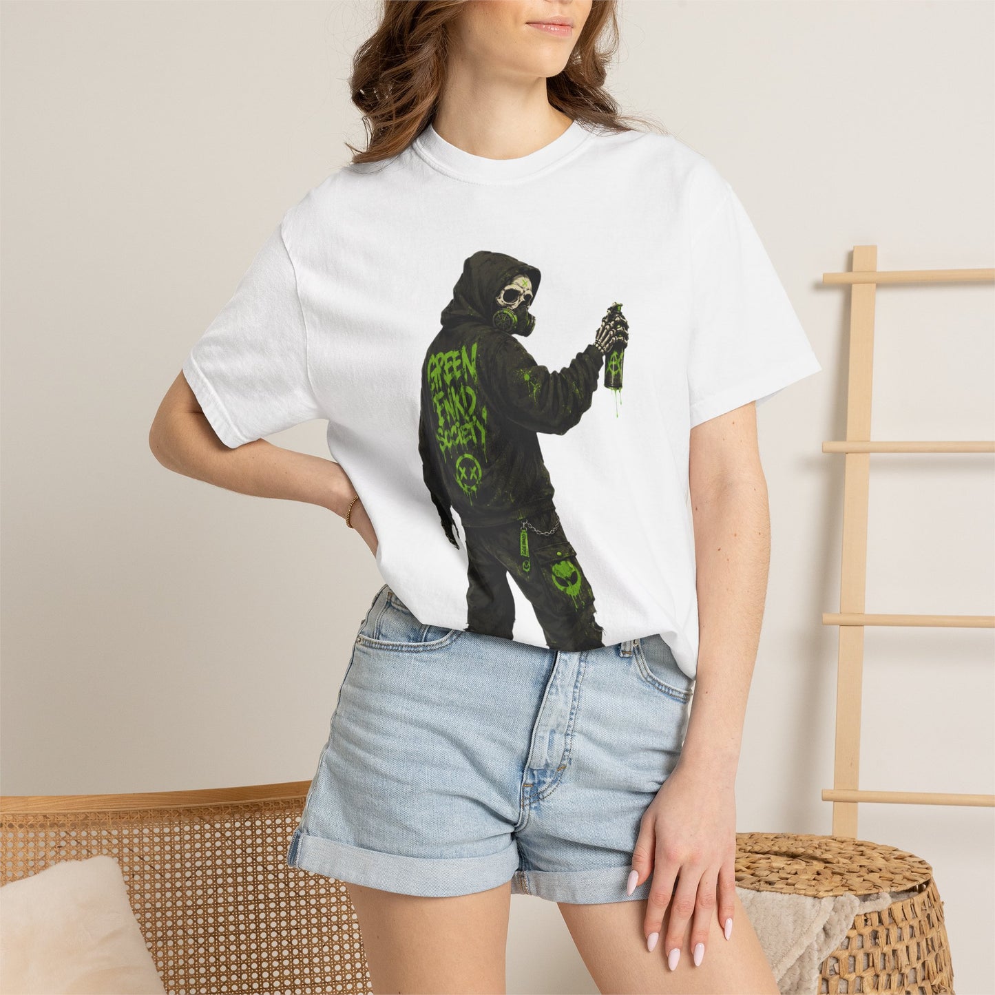 Green Enkd Society Graffiti T-Shirt