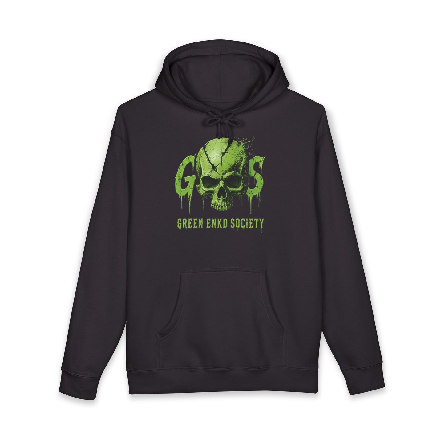 Hoodie — Green Enkd Society "Black Magic" Skull Graphic