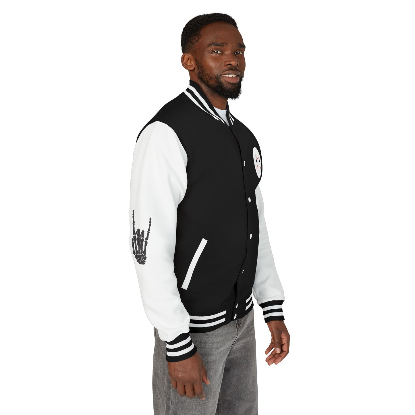 GES Letterman Jacket — Green Enkd Society Dripping Skull Varsity Jacket