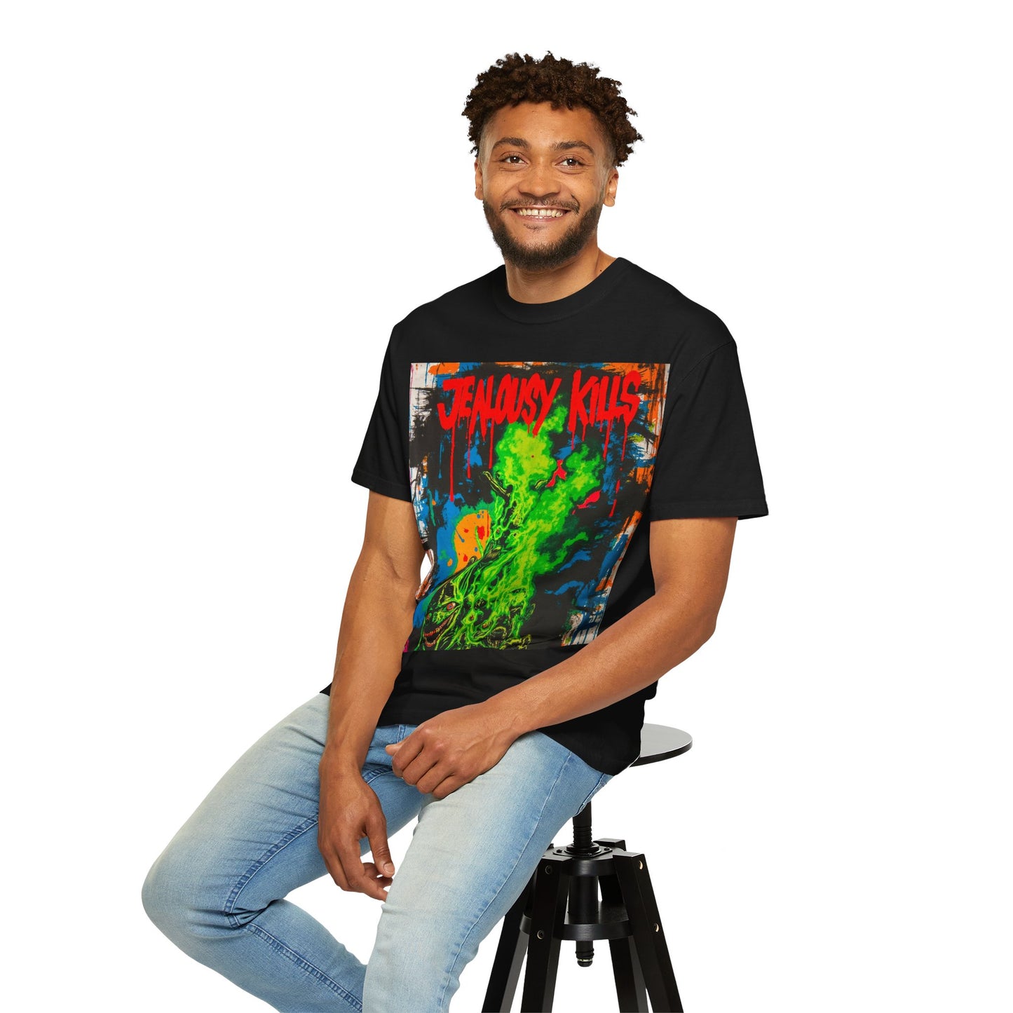 Gothic Graphic Tee, Jealousy Kills T-Shirt, Unisex Streetwear, Perfect for Music Festivals, Casual Outfits, Alternative Fashion