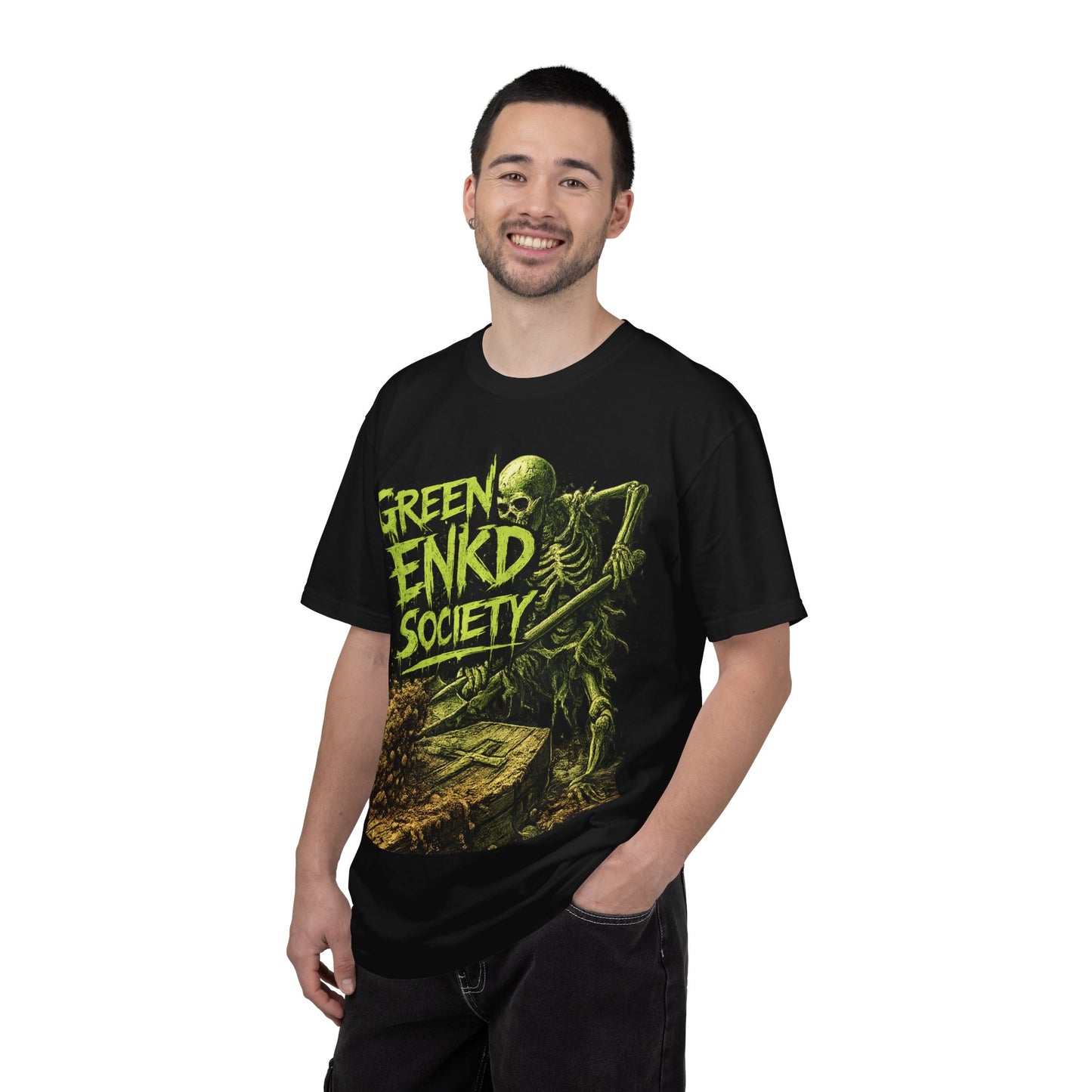 Green Enkd Society “Do Dirt End Up In It” Skeleton Grave Tee