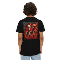 Red Skeleton Flames Pocket Tee