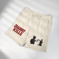 Jealousy Kills Skeleton Graphic Sweat Shorts — Green Enkd Society Skull Streetwear