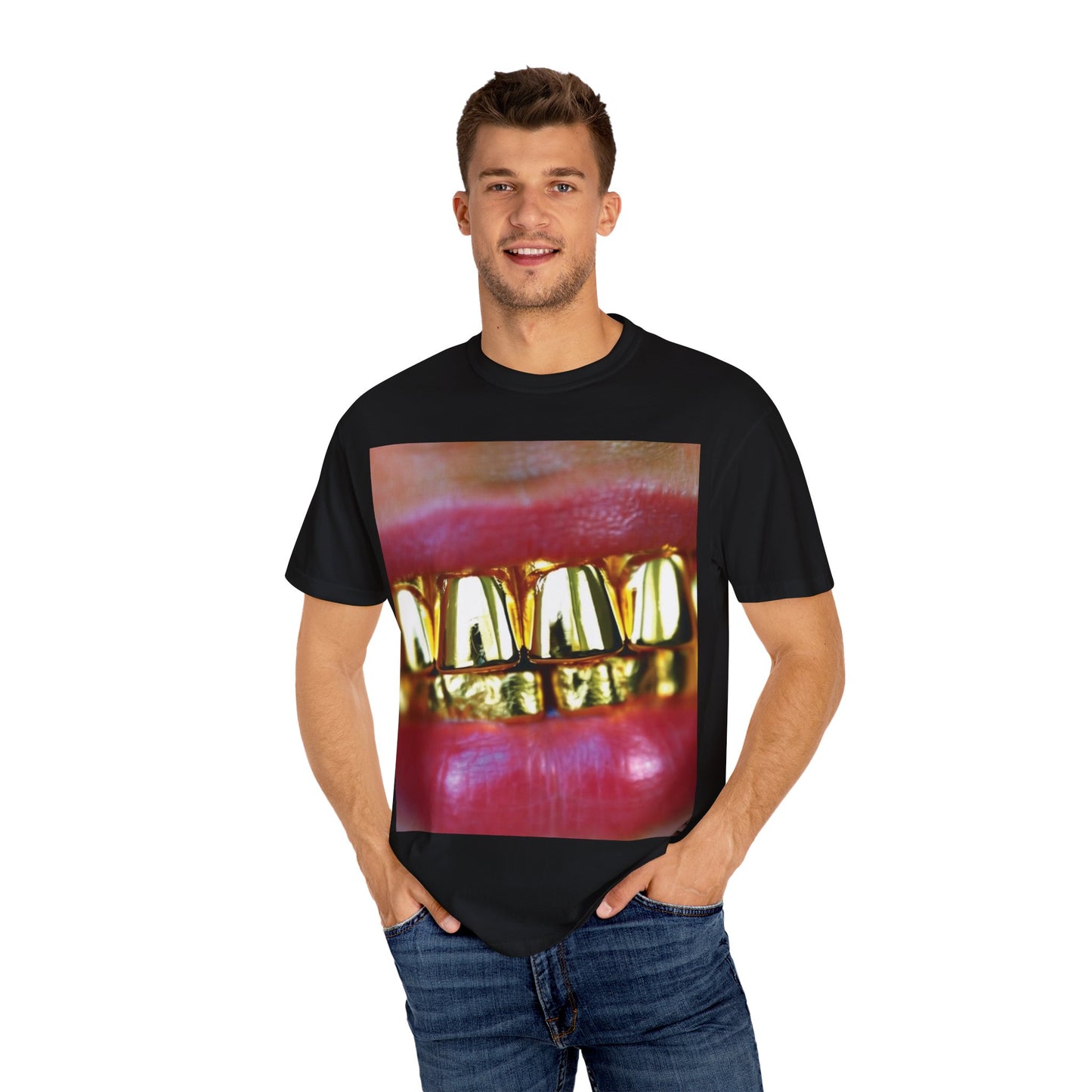 Gold Fronts Graphic Tee, Streetwear T-shirt, Gold Grill Shirt, Urban Fashion Top, Trendy Casual Wear