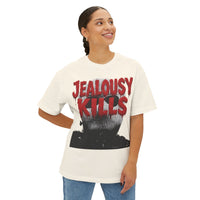 Graphic Tee — "Jealousy Kills" Horror Skull Oversized Boxy T‑Shirt
