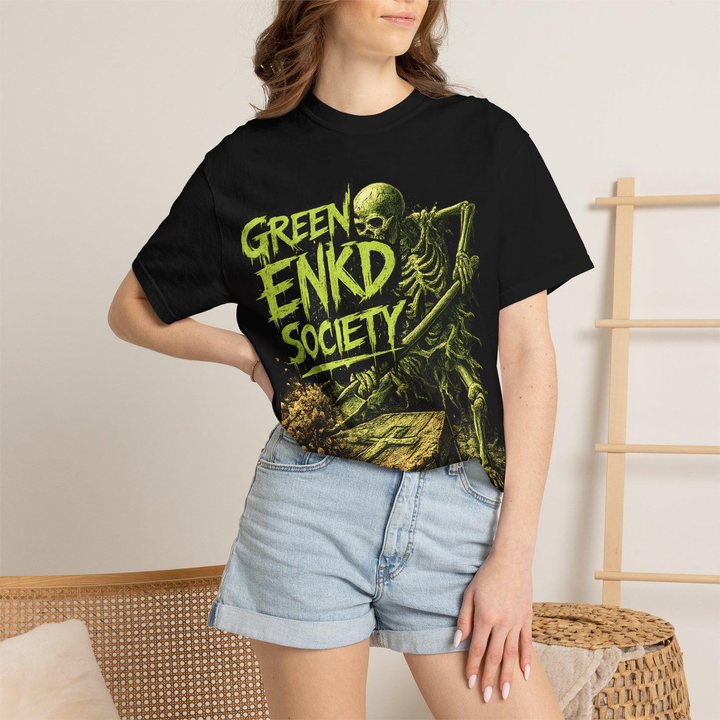 Green Enkd Society “Do Dirt End Up In It” Skeleton Grave Tee