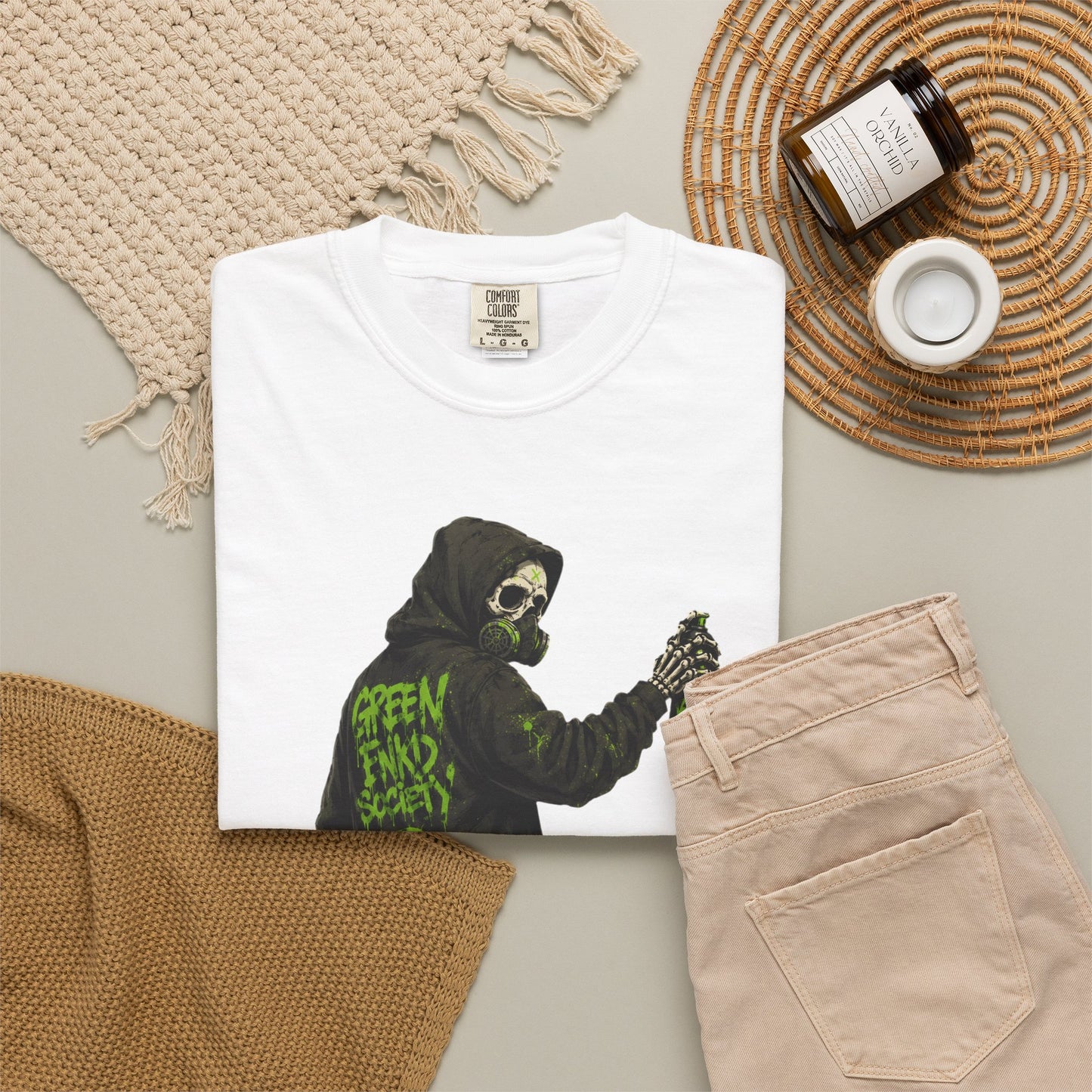 Green Enkd Society Graffiti T-Shirt