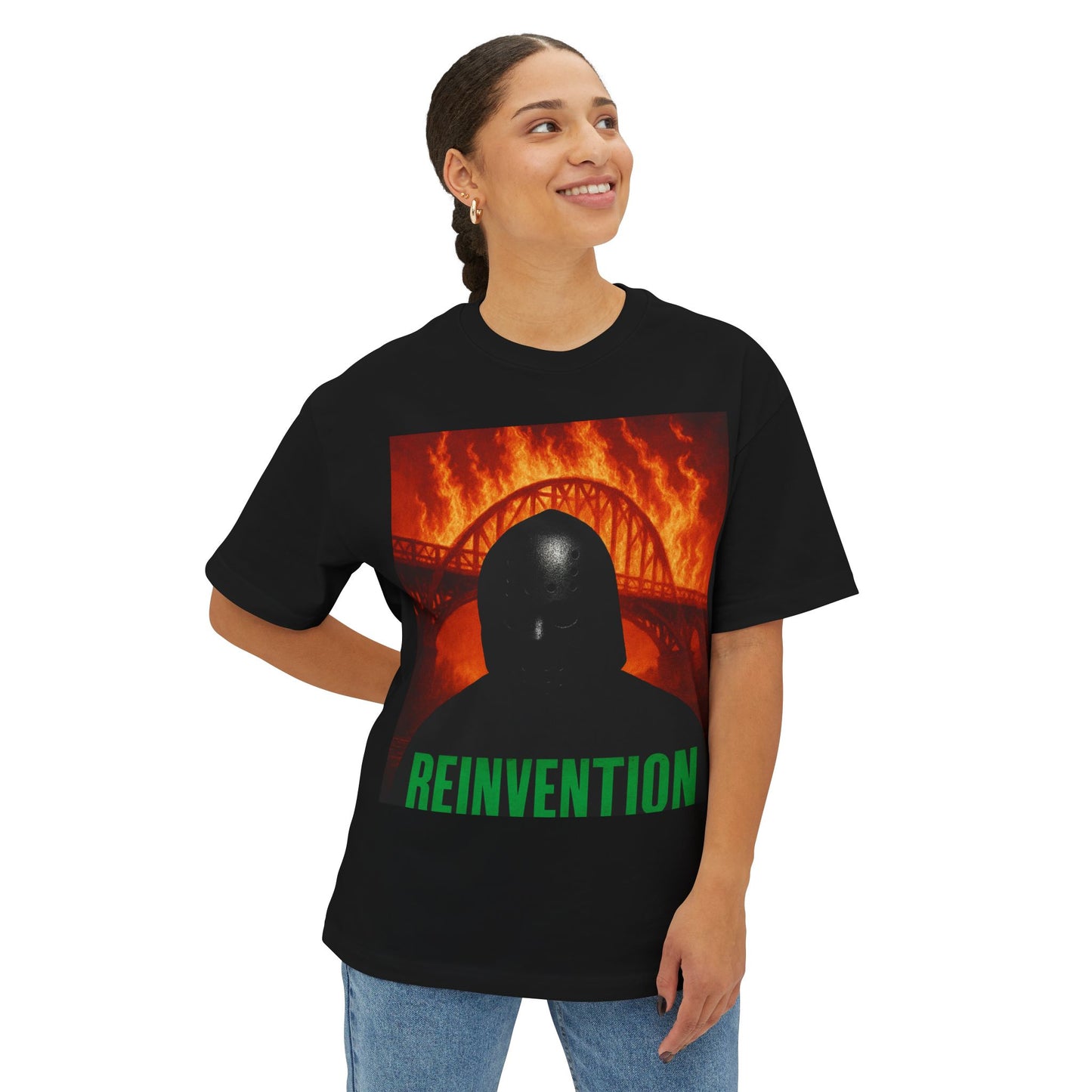 Reinvention Graphic Tee — Green Enkd Society Skull Shirt