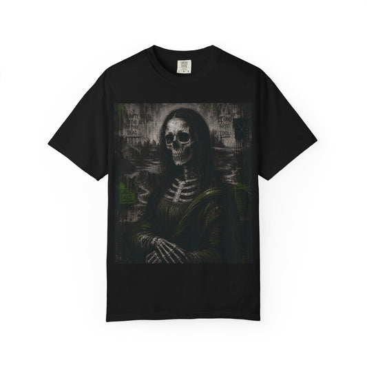 Skull Mona Lisa T-Shirt — Gothic Art-Inspired Tee