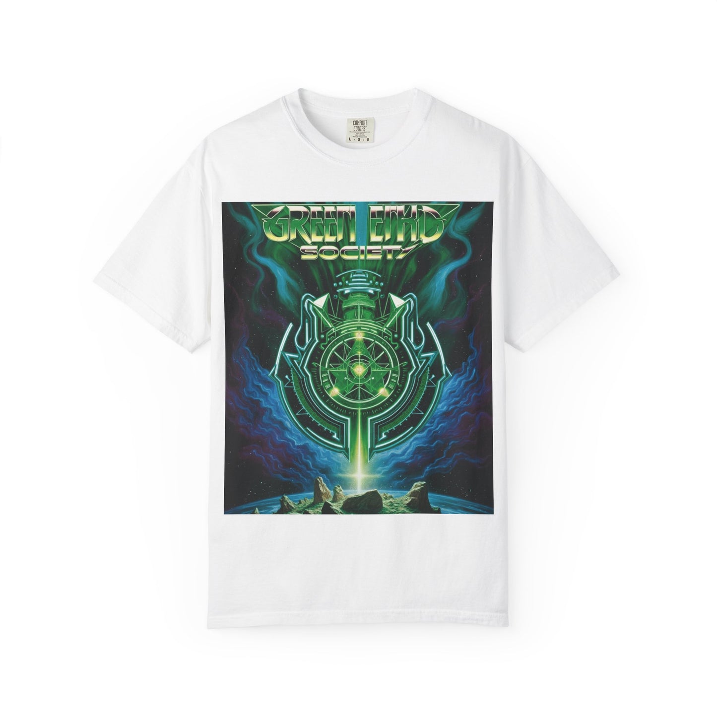 Mystical Enkd Graphic Tee, Unisex Garment-Dyed T-shirt for Music Lovers, Festivals, Gifts, Casual Wear, Edgy Fashion