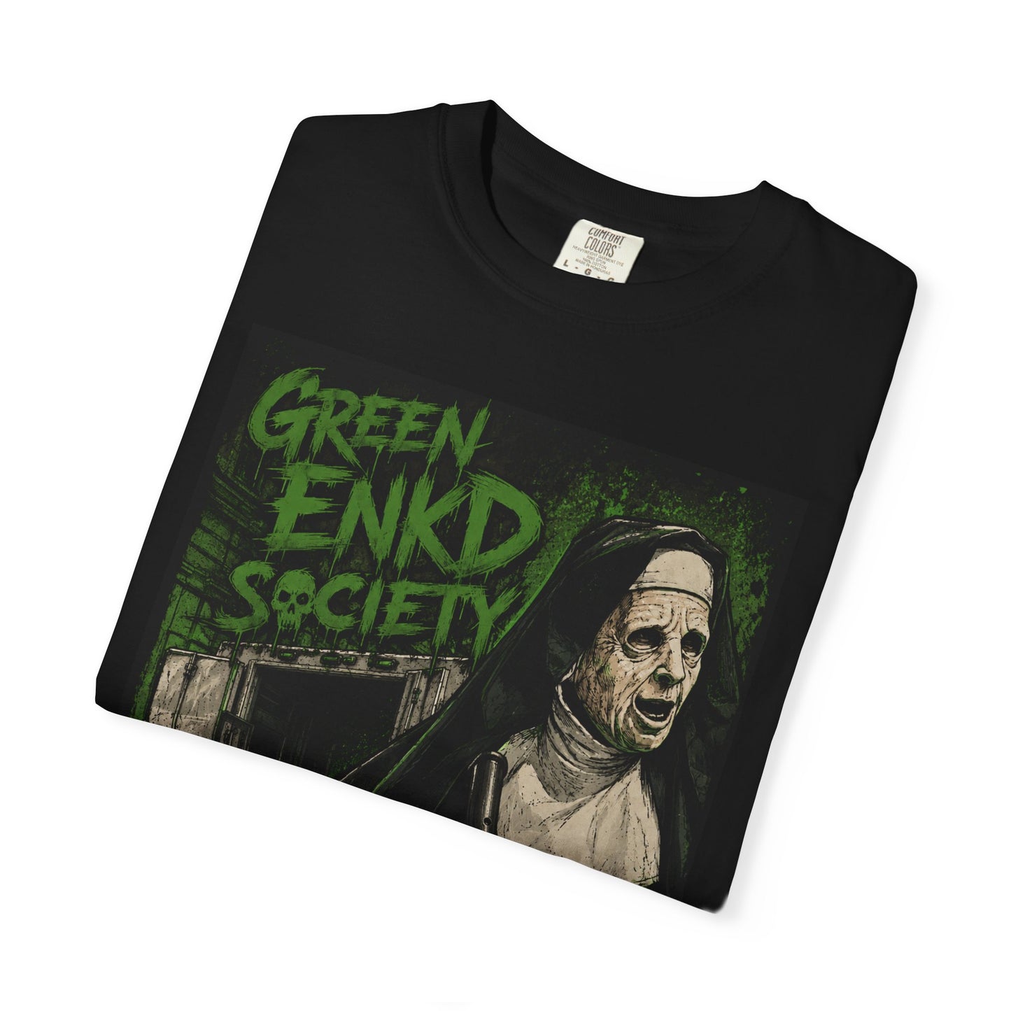 Green Enkd Society “Holy Smoke” Gritty Cartoon Graphic Tee