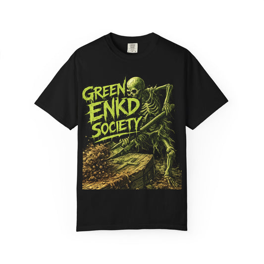 Green Enkd Society “Do Dirt End Up In It” Skeleton Grave Tee
