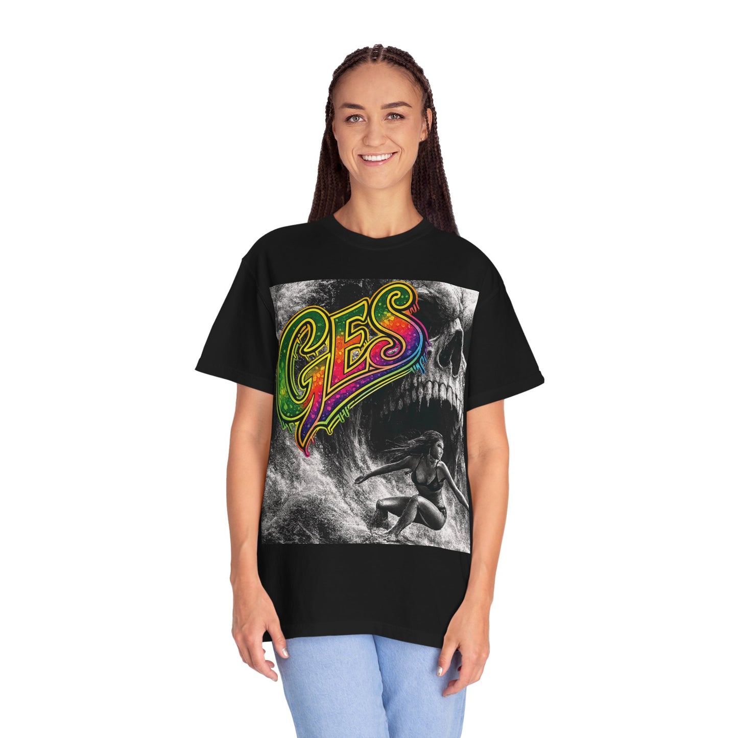 Skull Surfing 'Green Enkd Society' Graphic T-Shirt
