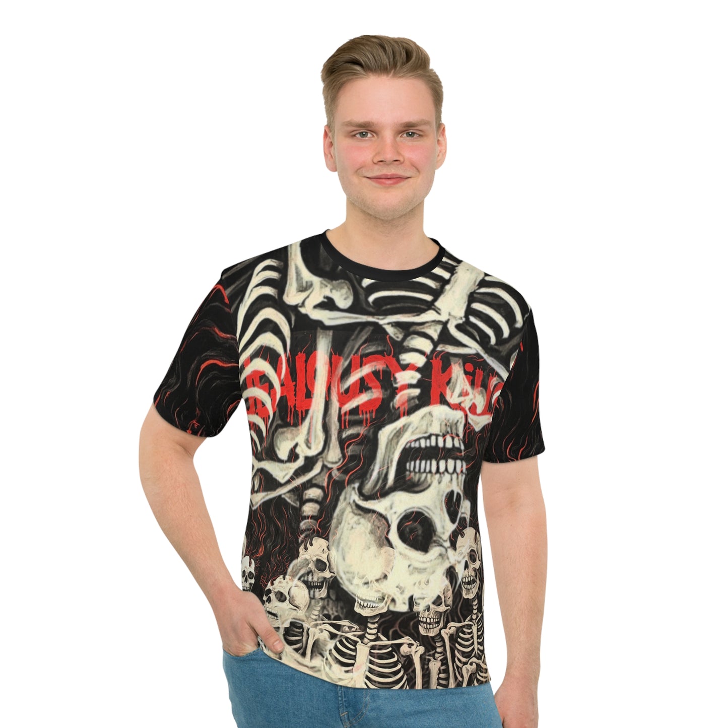 Loose T-shirt Skull's Jealousy Kills AOP Print