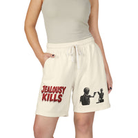 Jealousy Kills Skeleton Graphic Sweat Shorts — Green Enkd Society Skull Streetwear