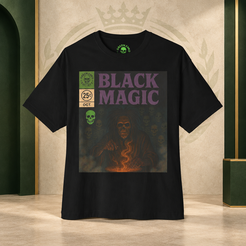 Black Magic Tee — Green ENKD Society editorial product image
