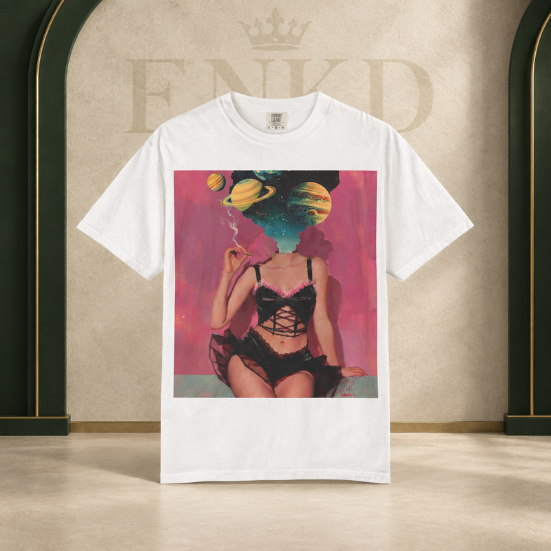 Celestial Dreamer Cosmic Art Tee — Green ENKD Society editorial product image