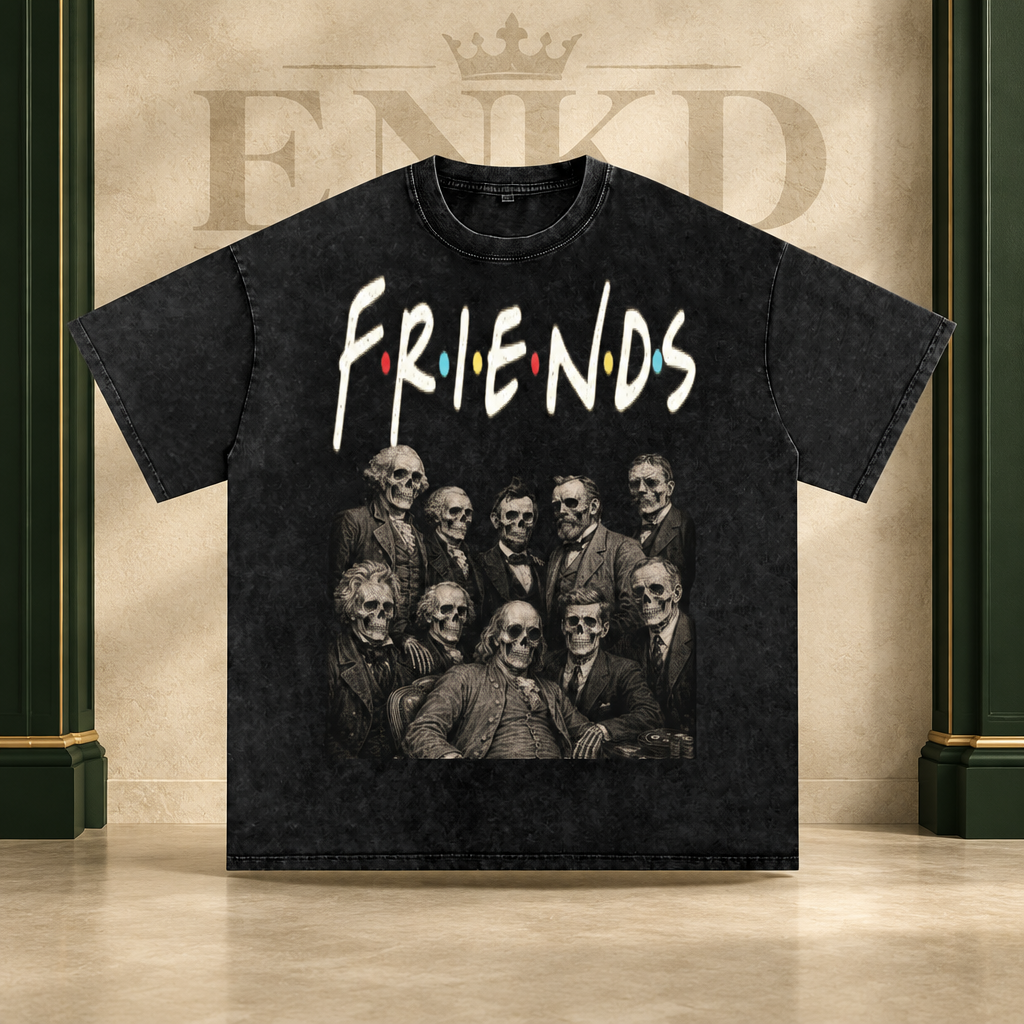 Dead Presidents Friends Tee — Green ENKD Society editorial product image