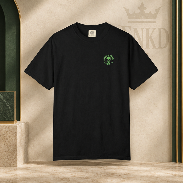 Green Flames Skeleton Tee — Green ENKD Society editorial product image