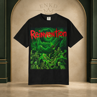 He'll Reinvent Gothic Skull Tee — Green ENKD Society editorial product image