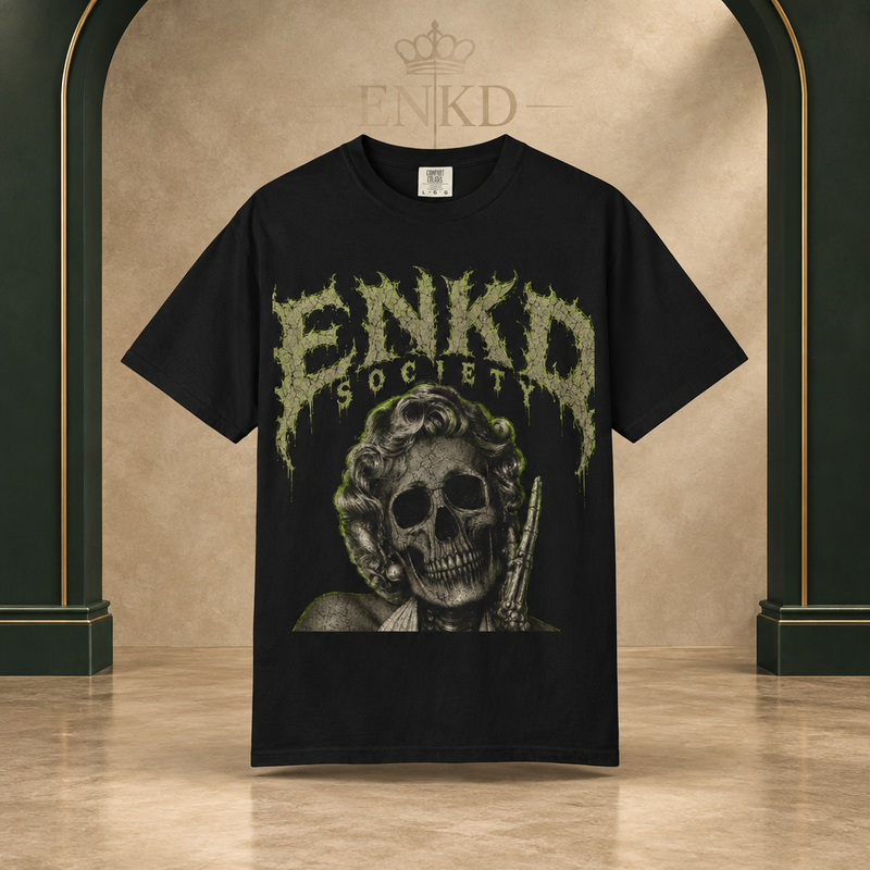 Infamous Muse Skeleton Tee — Green ENKD Society editorial product image