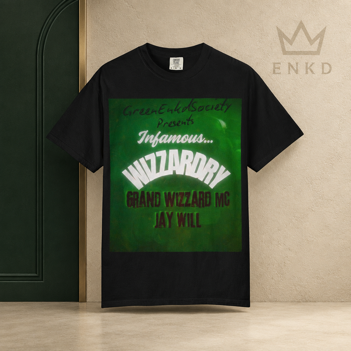 Infamous Wizzardry Tee — Green ENKD Society editorial product image