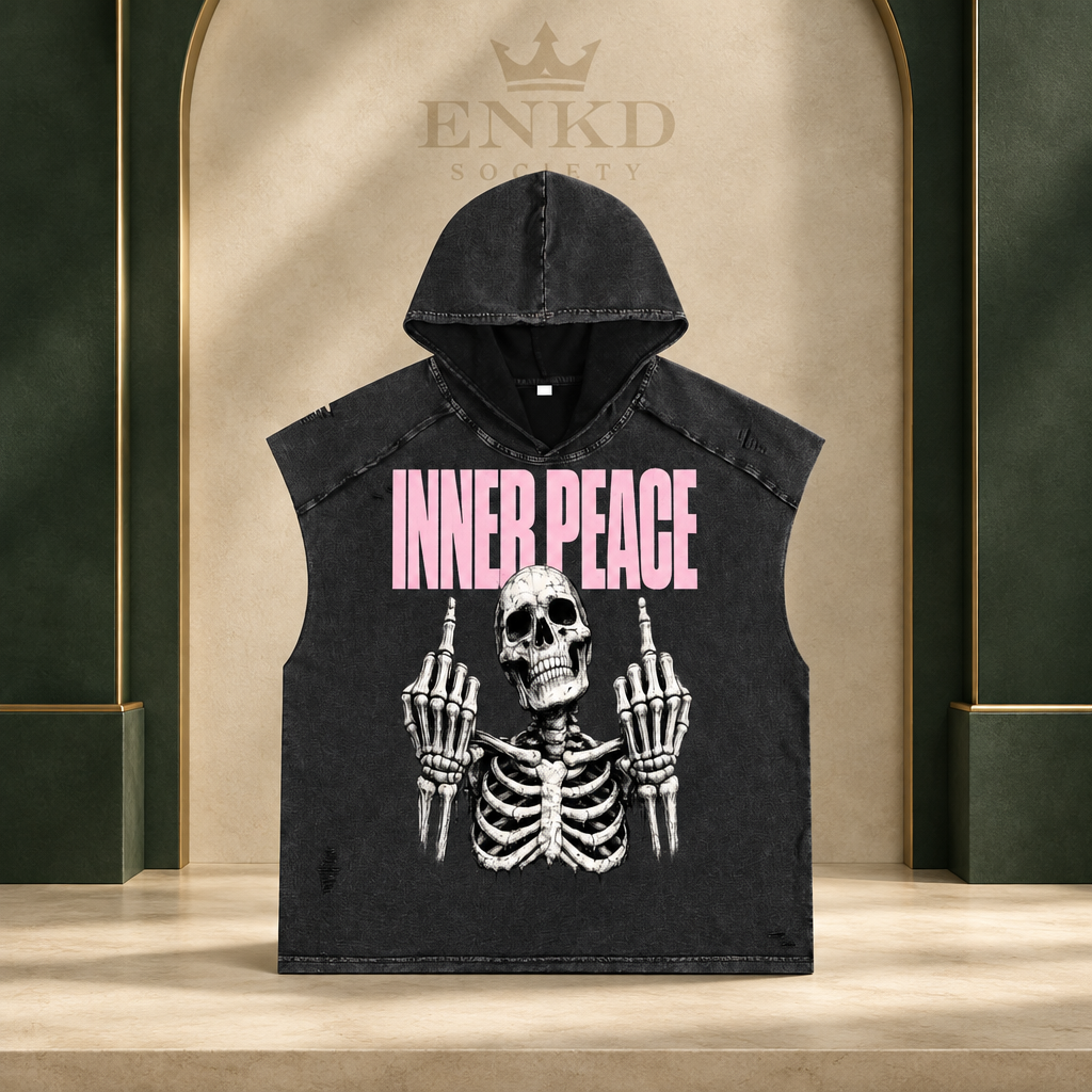 Inner Peace Hooded Tank — Green ENKD Society editorial product image
