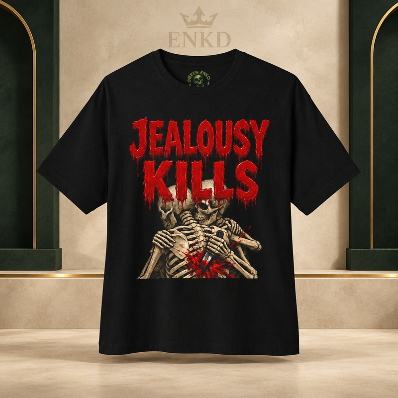 Jealousy Kills Backstabber Tee — Green ENKD Society editorial product image