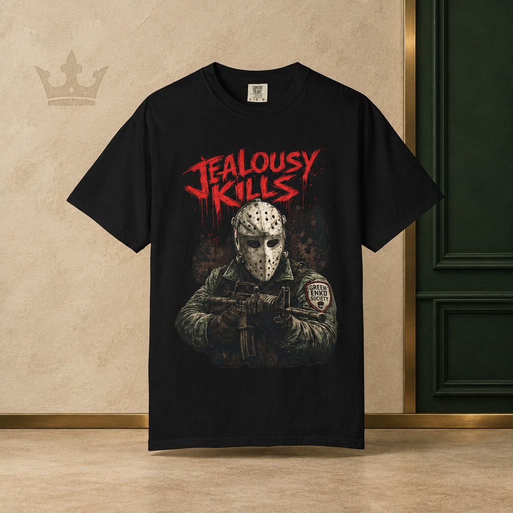 Jealousy Kills Horror Tee by Green ENKD Society