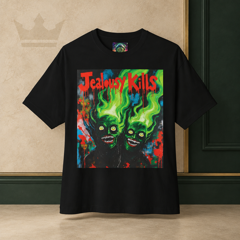 Jealousy Kills Vibrant Boxy Tee by Green ENKD Society