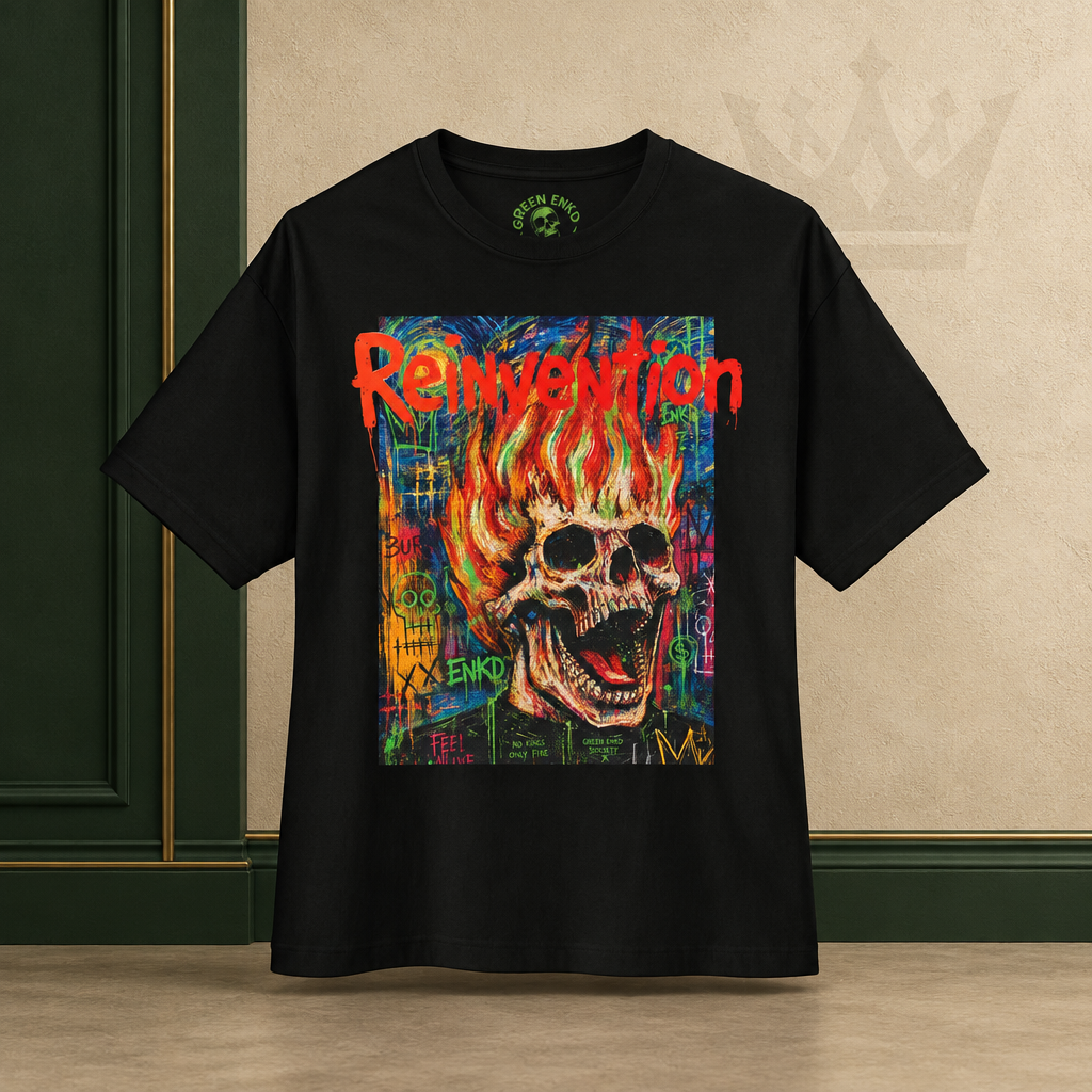 Reinvention Man on Fire Tee by Green ENKD Society